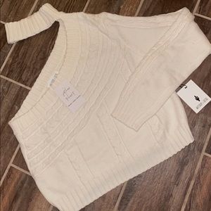 Boutique brand one shoulder white sweater